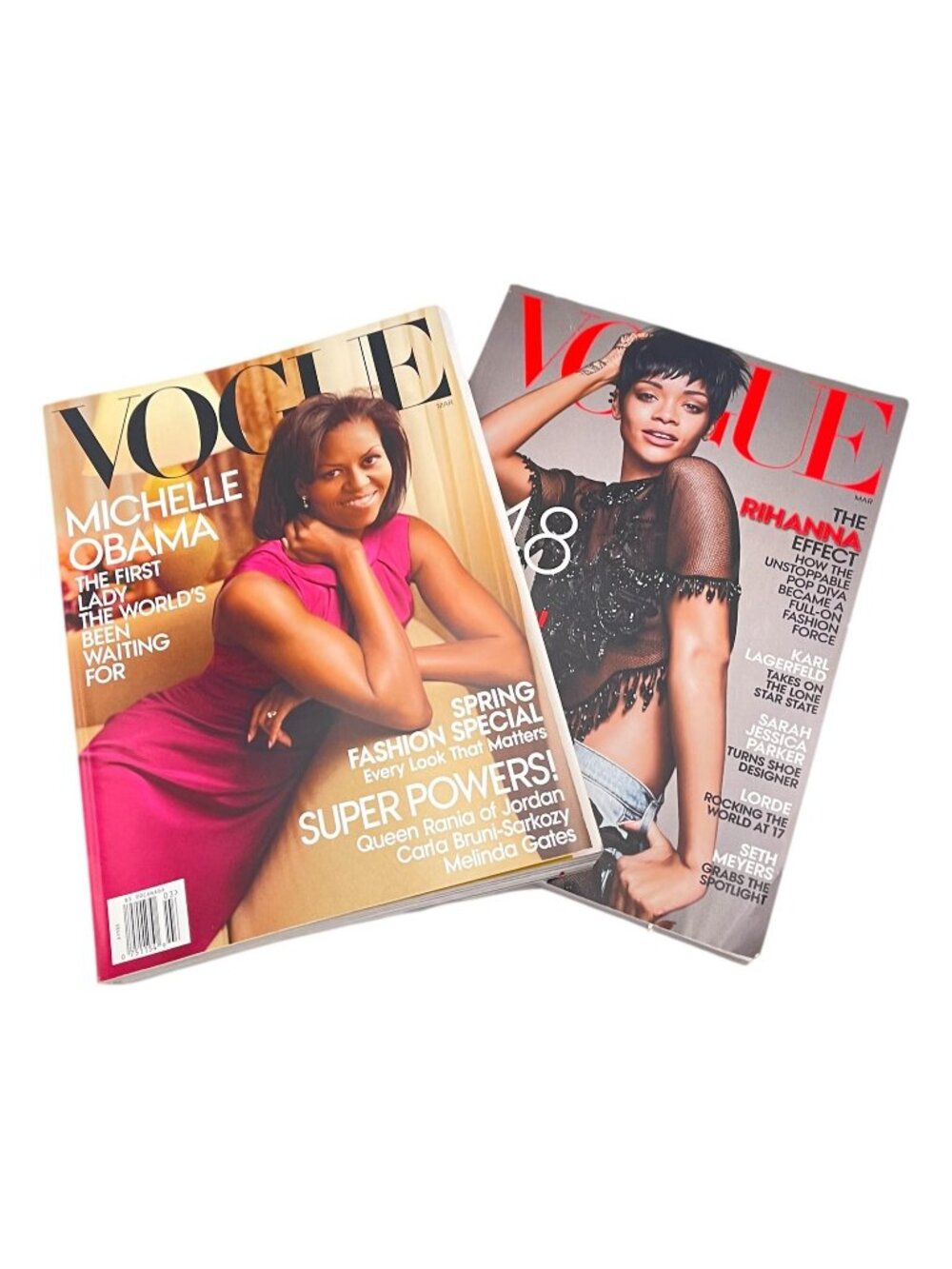 Vogue Magazine Lot 2 Rhianna Mar 2014  Michelle Obama Mar 2009 PB